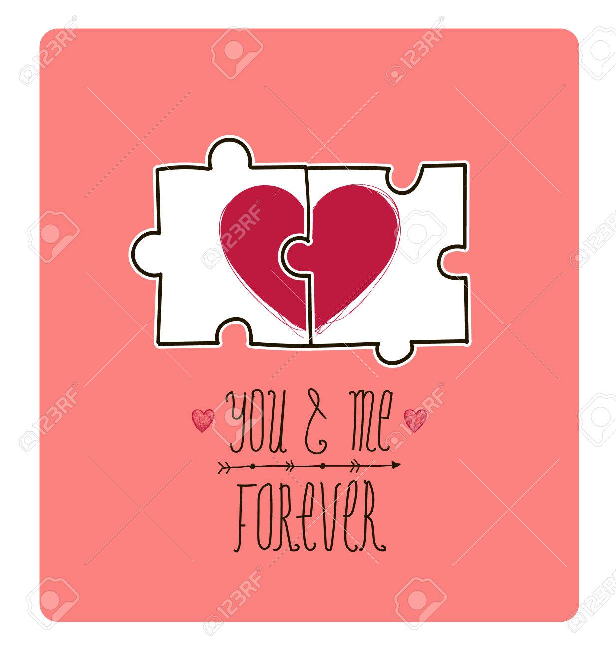 Vektorvalentinsgrusskarte Kreative Idee Puzzle Mit 2 Teilen Herzen Machen Ein Die Liebe Du Und Ich Fur Immer Lizenzfrei Nutzbare Vektorgrafiken Clip Arts Illustrationen Image 36423534