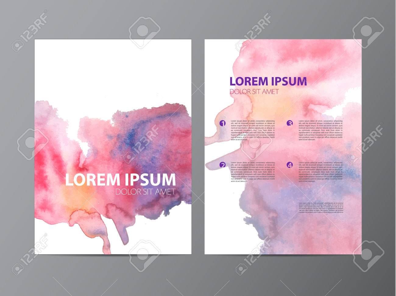 vector poster template with watercolor paint splash abstract watercolor flyers