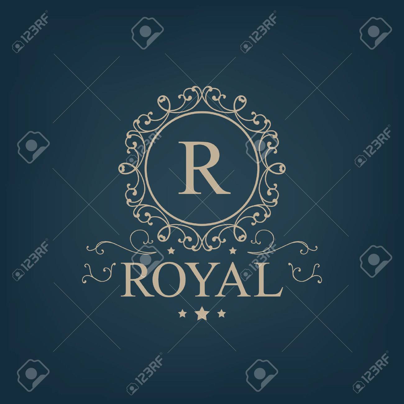 Vector luxury, royal monogram logo, icon isolated. Vintage, retro rich baroque sign, company branding - 47401414 Vector luxury, royal monogram logo, icon isolated. Vintage, retro rich baroque sign, company branding - 47401414