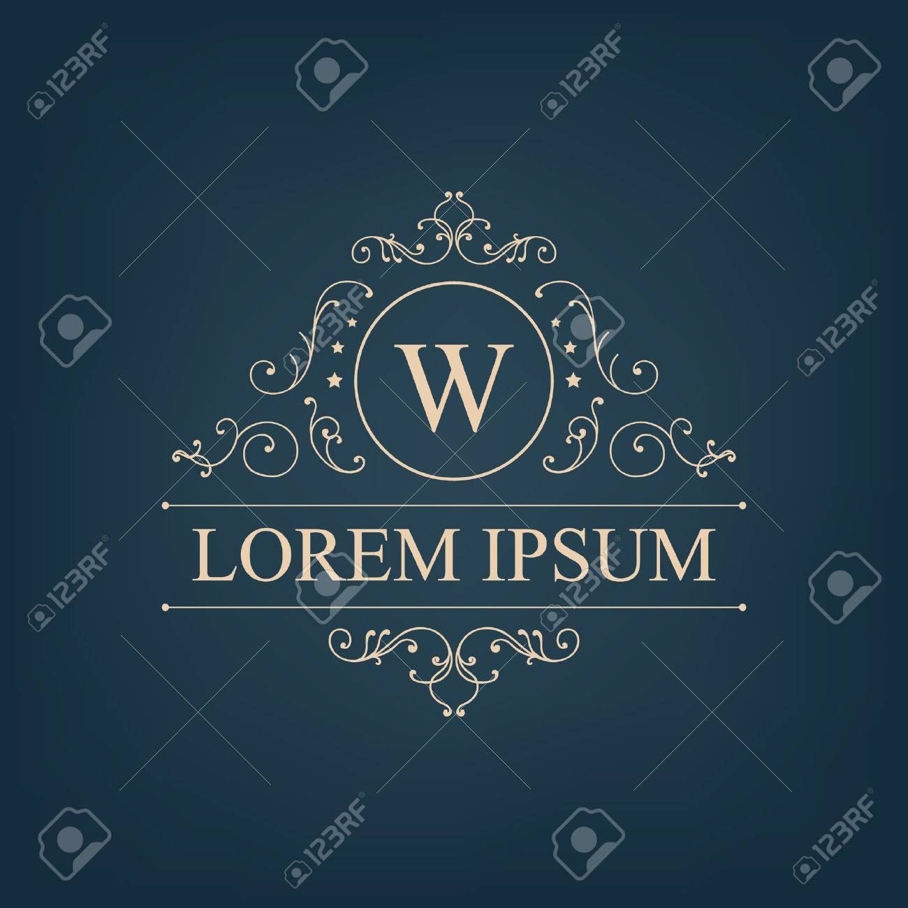 Vector luxury, royal monogram logo, icon isolated. Vintage, retro rich baroque sign, company branding - 47401415 Vector luxury, royal monogram logo, icon isolated. Vintage, retro rich baroque sign, company branding - 47401415