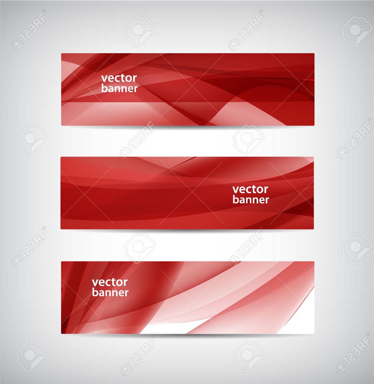 set of vector abstract wavy red banners - 48740099 set of vector abstract wavy red banners - 48740099