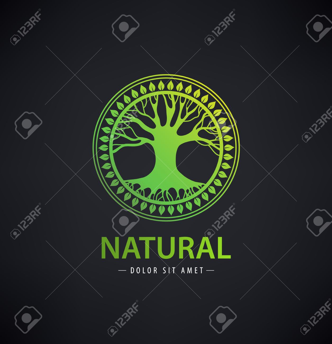 Vector circle eco logo, tree logo, nature organic logo, icon isolated. Tree of life, round sign emblem - 52747829 Vector circle eco logo, tree logo, nature organic logo, icon isolated. Tree of life, round sign emblem - 52747829