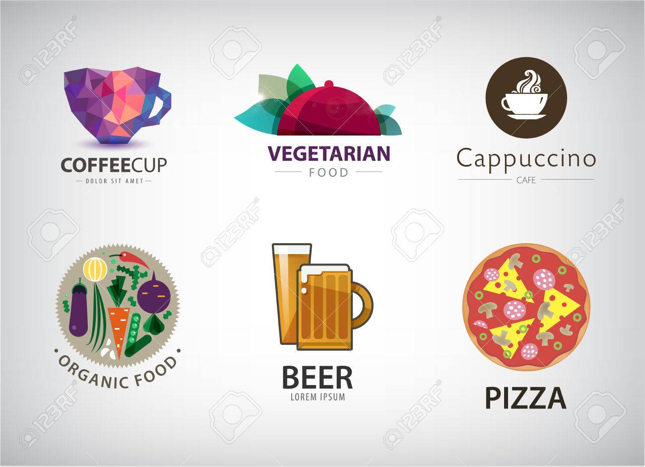 vector set of food