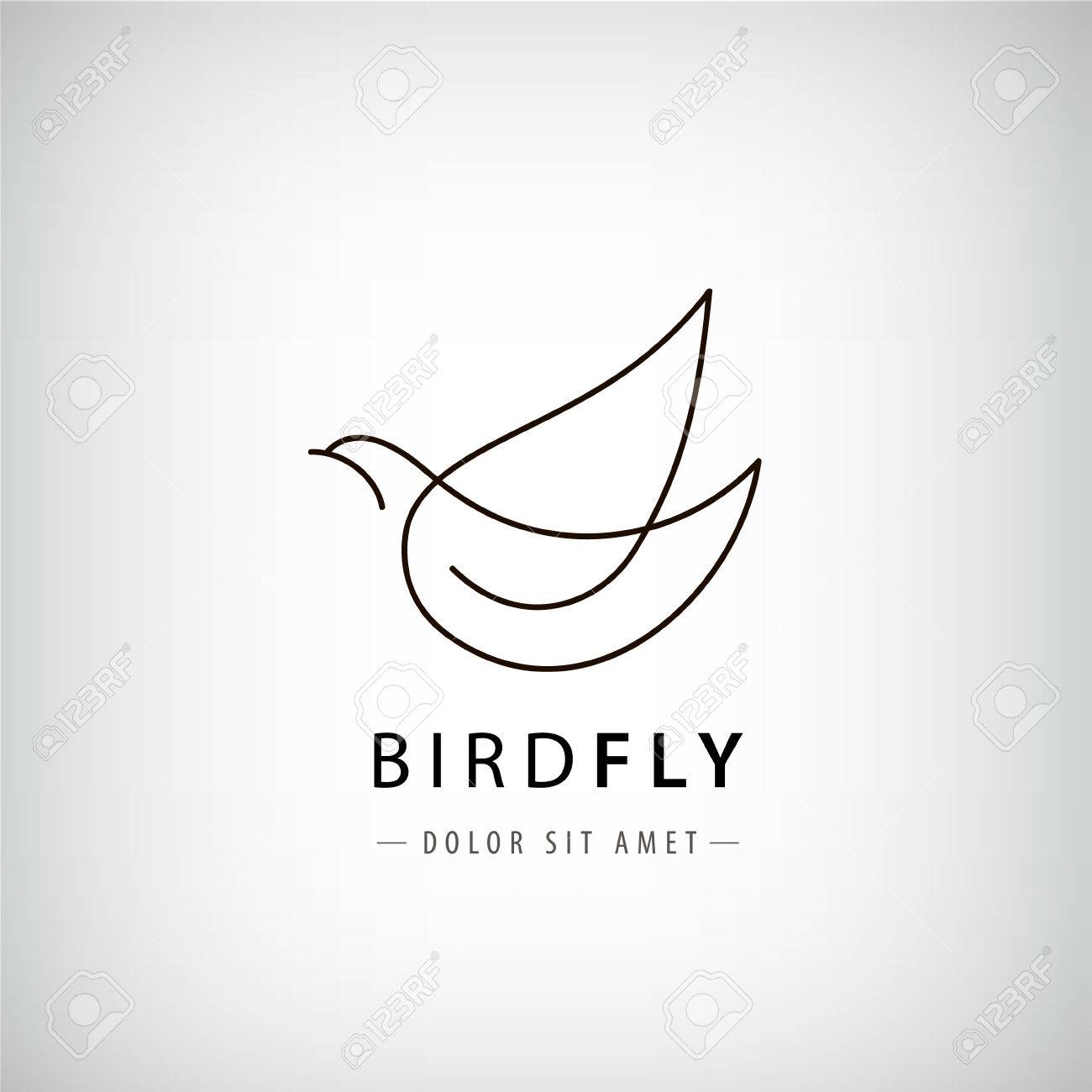 Vector line bird , pigeon silhouette, flying abstract , icon isolated. - 57622346 Vector line bird , pigeon silhouette, flying abstract , icon isolated. - 57622346