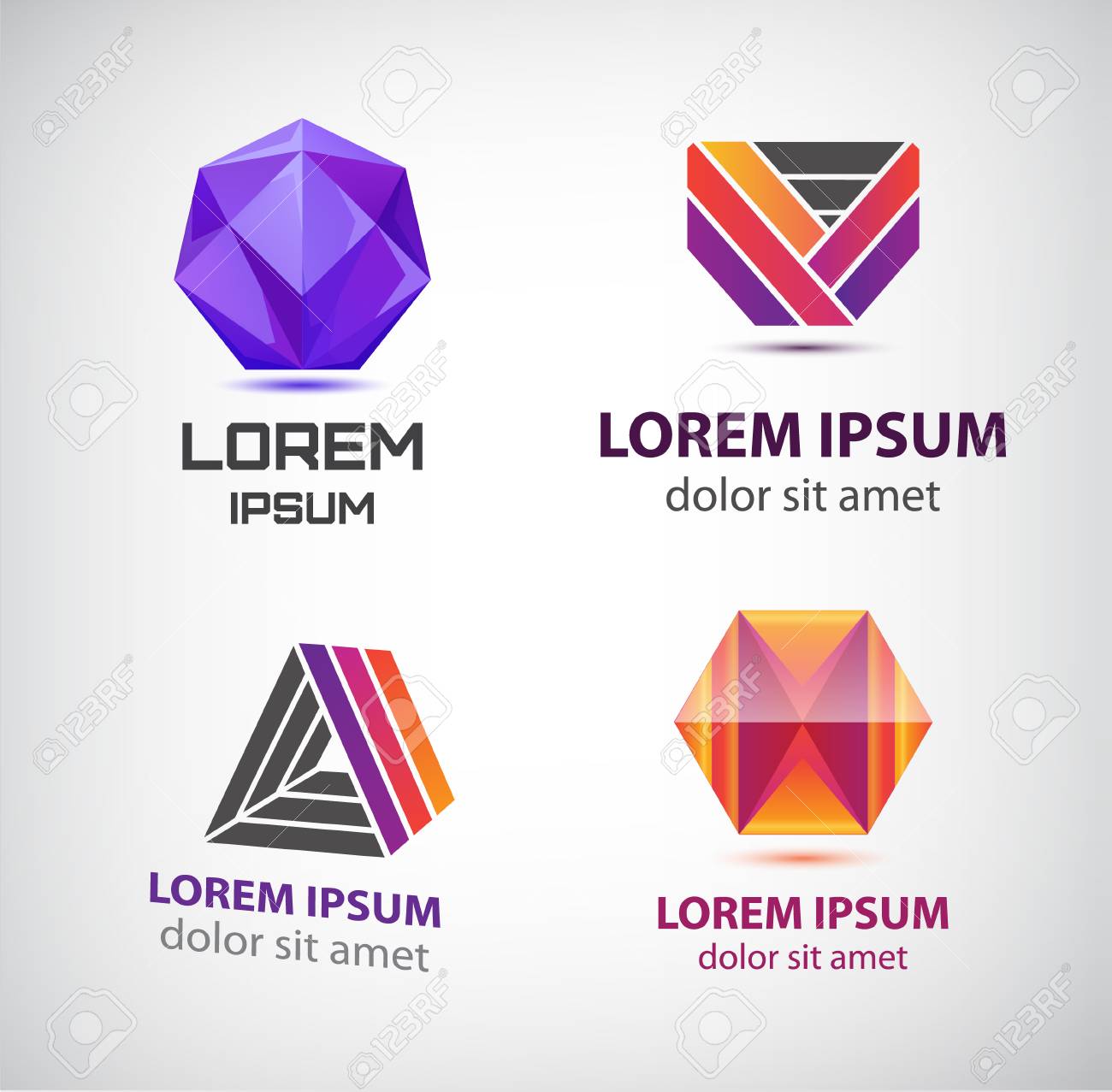 Vector Set Of Colorful Abstract Logos Design Elements Identity