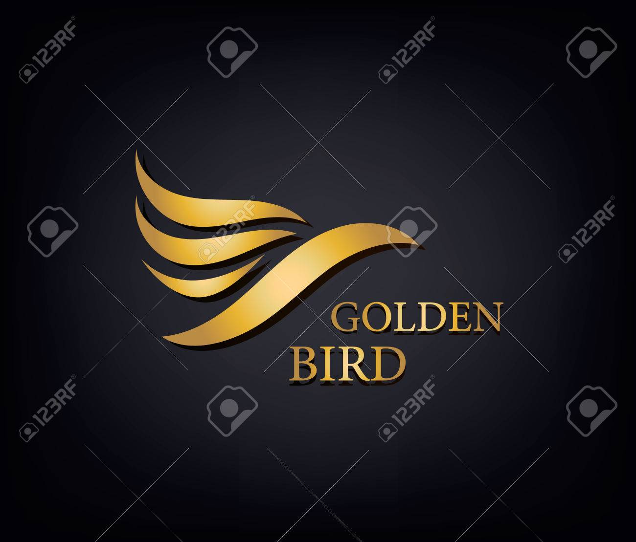 ゴールデン フェニックス 鳥ブランド 動物ロゴ ホテル ファッション スポーツ ブランド コンセプトの高級ブランド アイデンティティ のイラスト素材 ベクタ Image
