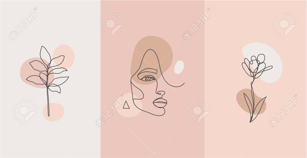 Vector minimalist style portrait. Line plant, woman portrait. Hand drawn abstract feminine print. for social net stories, beauty logos, poster illustration, card, t-shirt print. Art woman line face. - 171748497 Vector minimalist style portrait. Line plant, woman portrait. Hand drawn abstract feminine print. for social net stories, beauty logos, poster illustration, card, t-shirt print. Art woman line face. - 171748497