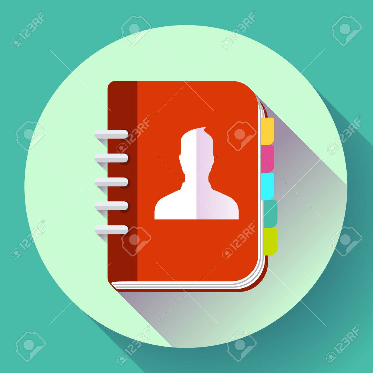 アドレス電話帳アイコン ノート アイコン フラットなデザイン スタイル のイラスト素材 ベクタ Image