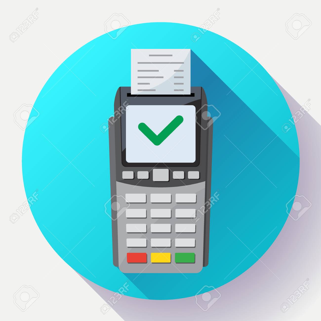 Payment machine and credit card terminal icon in flat style. Payment machine and credit card terminal icon in flat style.