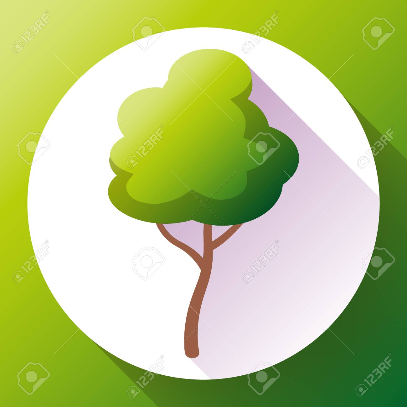 flat green tree icon vector save forest eco symbol royalty free