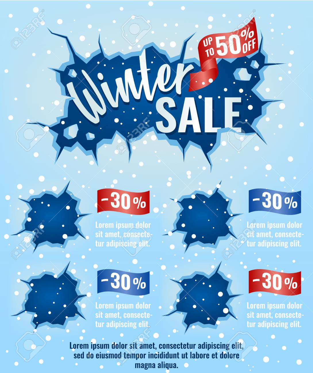 winter sale template layout design for email marketing advertising winter newsletter template