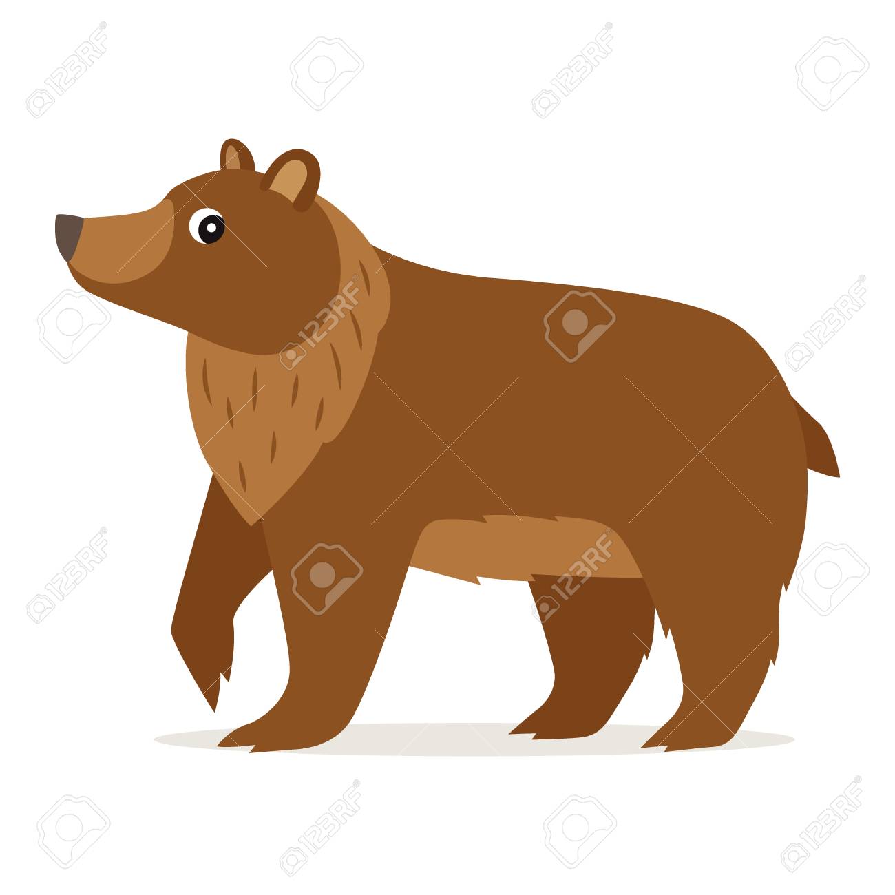 Icon of funny cute brown bear in profile isolated, forest, woodland animal, vector illustration for children book or decoration - 126629137 Icon of funny cute brown bear in profile isolated, forest, woodland animal, vector illustration for children book or decoration - 126629137