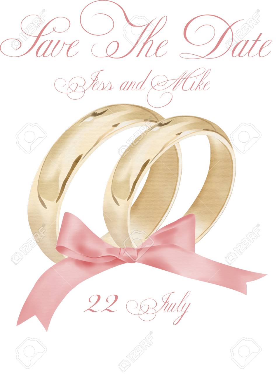 watercolor wedding rings illustration stock photo picture and