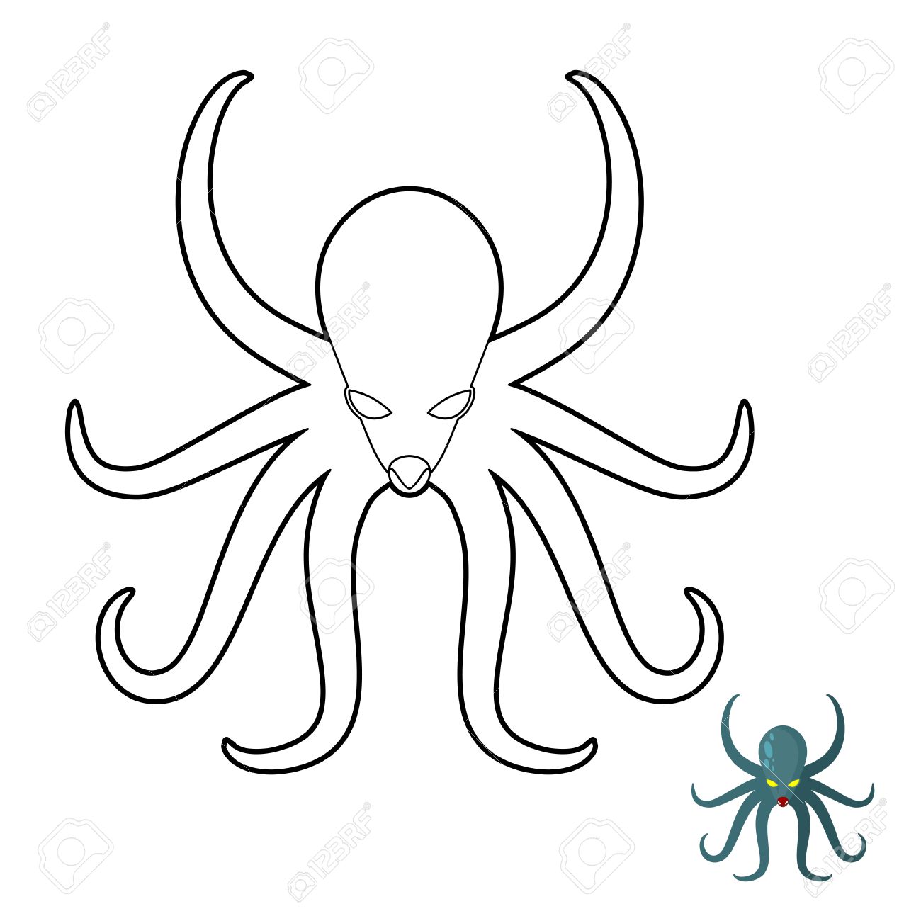 Octopus libro da colorare cthulhu kraken sottacqua vongole