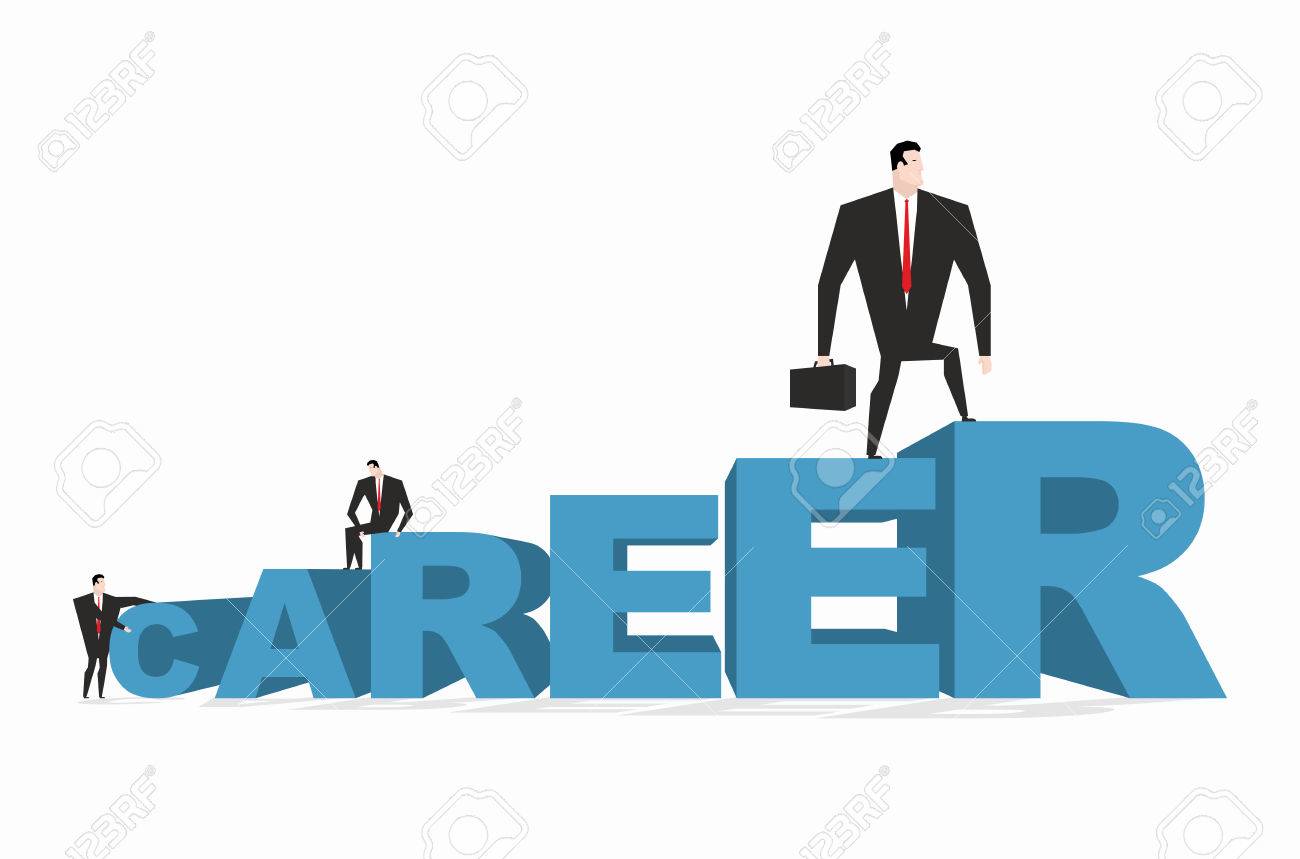 キャリアのはしご キャリア 達成するための仕事に改善します ビジネスマンは スペルに行きます 仕事で優勝 公式 社会的 科学的な他の活動で成功したプロモーションのイラスト素材 ベクタ Image