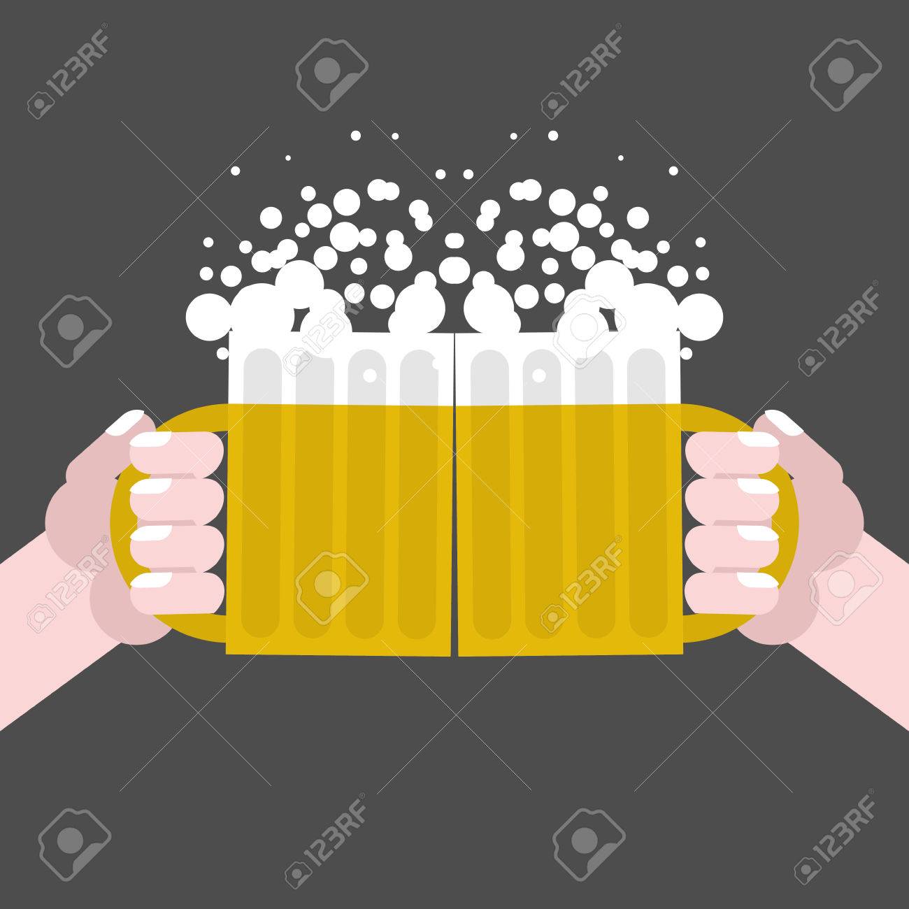 一緒にビールを飲みます アルコールとカップを保持している 2 人の男性 飲酒を共有 のイラスト素材 ベクタ Image