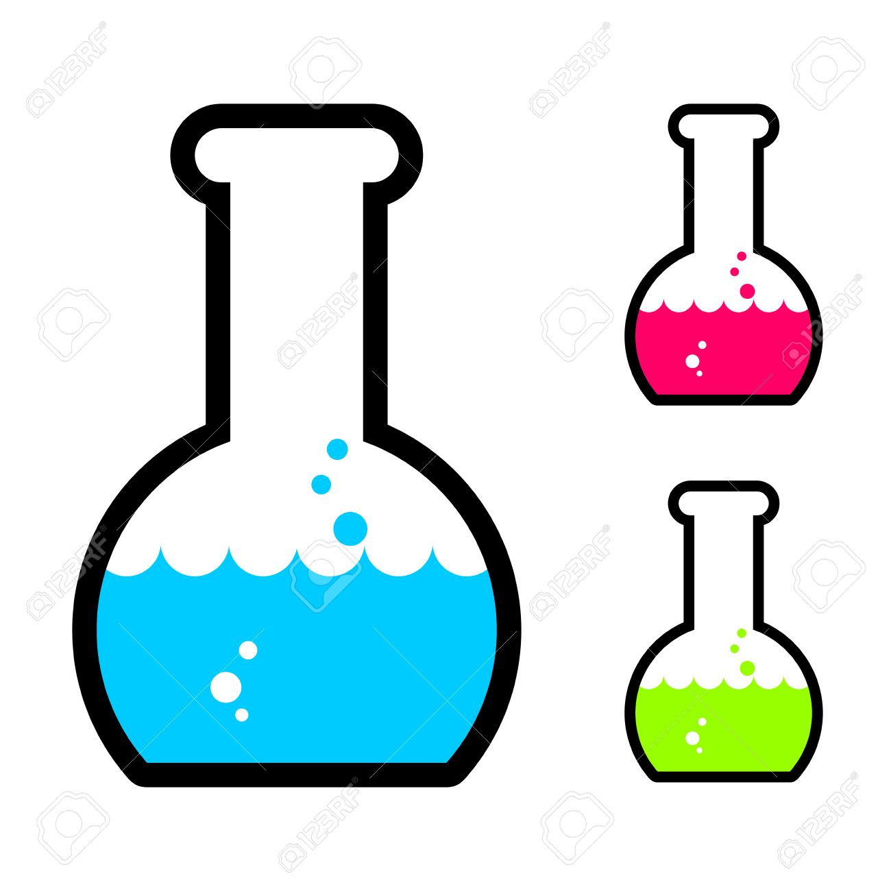 酸と実験室のフラスコ 研究用チューブ 実験用ガラス器具実験用のイラスト素材 ベクタ Image