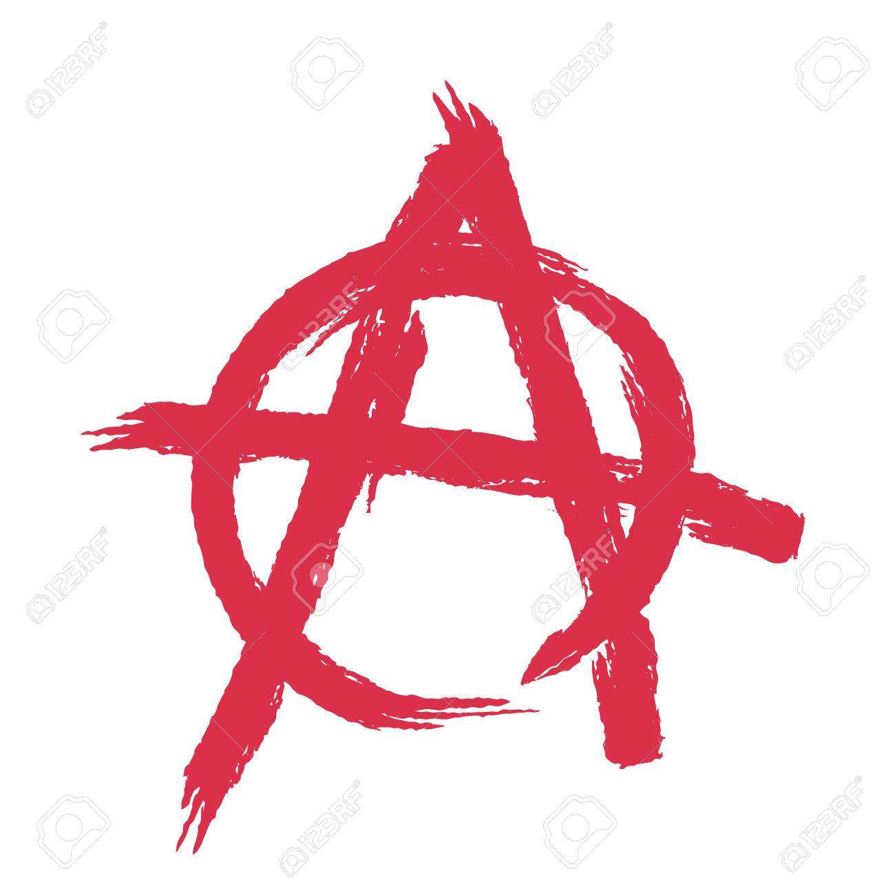 anarchy sign isolated brush strokes grunge style royalty free