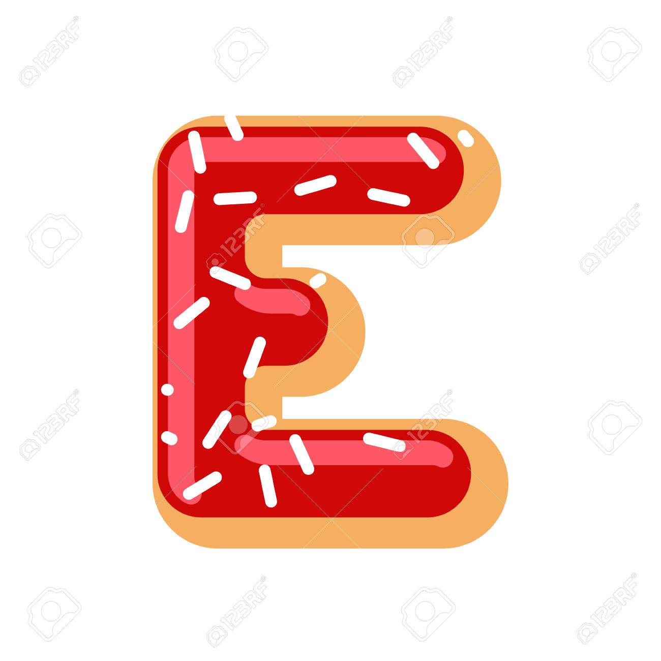 Letra E Fuente Donut Alfabeto Del Bunuelo Letras Dulces Caramelo Abc Signo Ilustraciones Vectoriales Clip Art Vectorizado Libre De Derechos Image