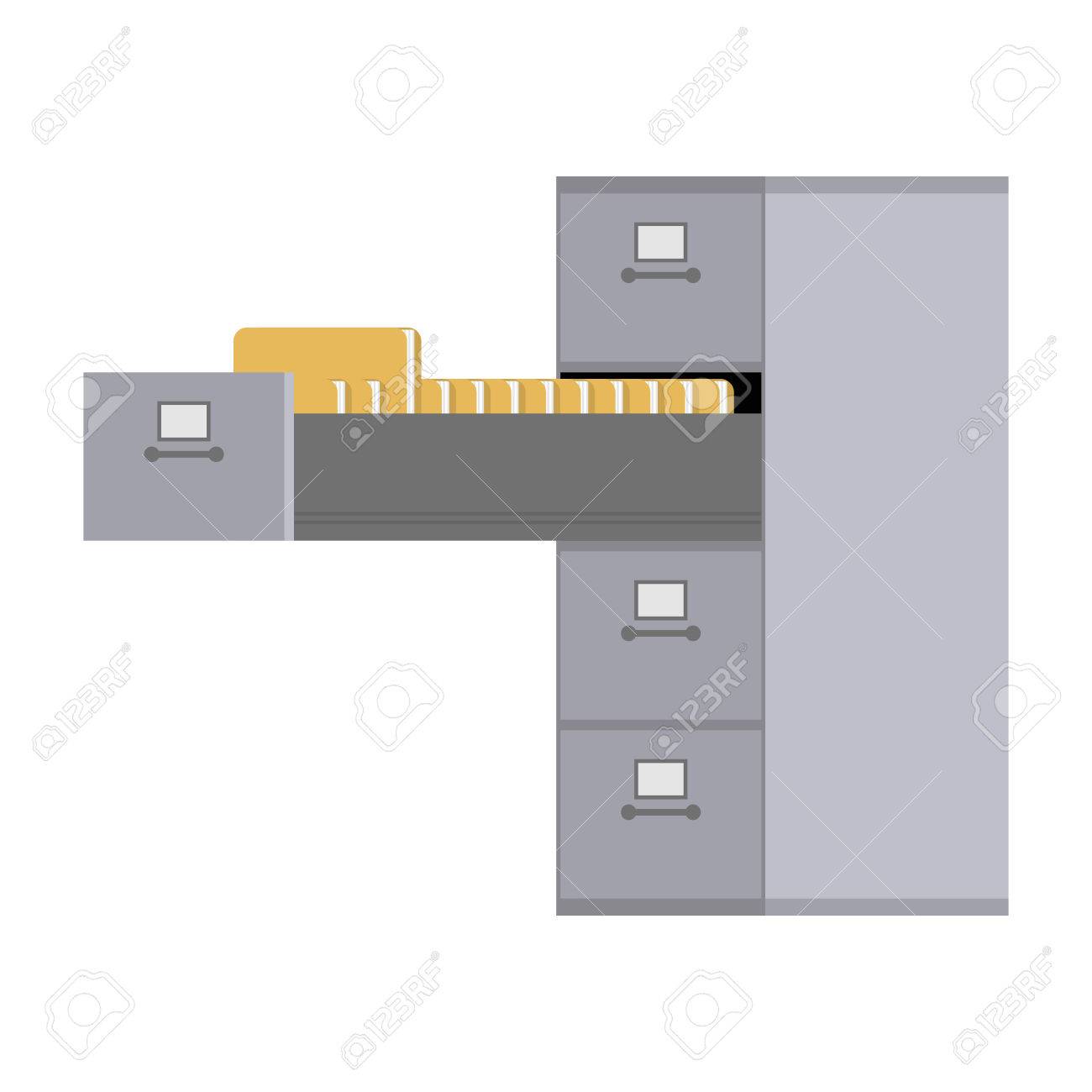 File Cabinet Open Card Index Iron Box For Documents Office Royalty Free Cliparts Vectors And Stock Illustration Image 79163948