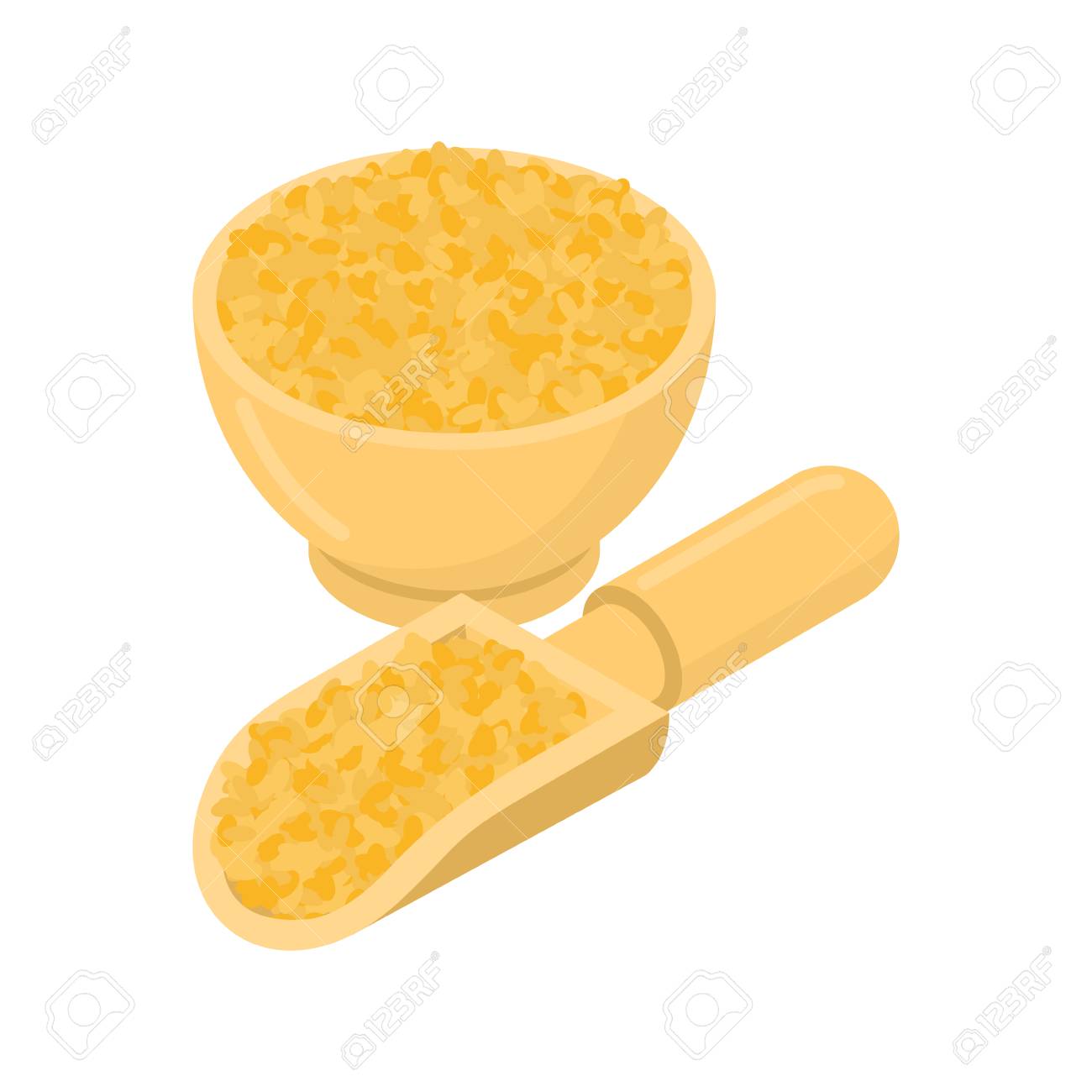 Bulgur In Wooden Bowl And Spoon Royalty Free SVG, Cliparts, Vectors, and  Stock Illustration. Image 86379575.