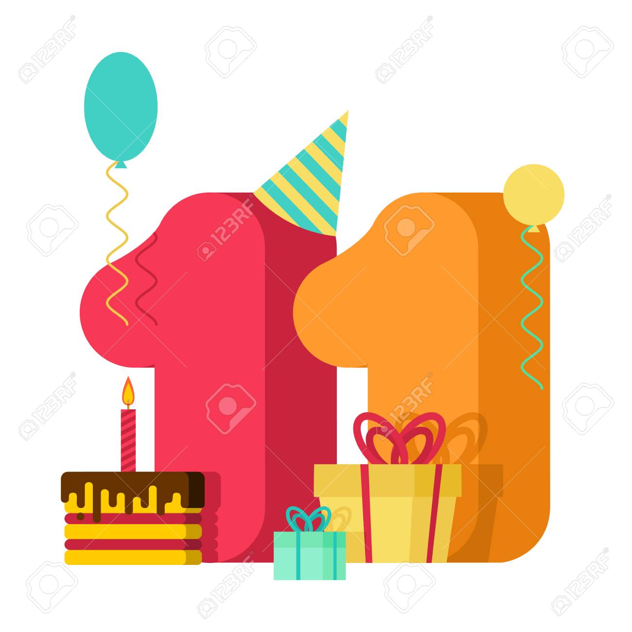 11 year greeting card birthday 11th anniversary celebration