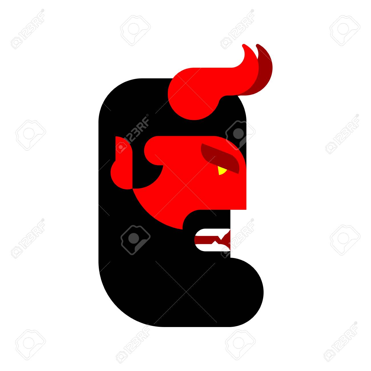 Satans Head. Red Demon Face. Devil Horned Muzzle. Asmodeus Vector  Illustration. Beelzebub Lord Of Darkness. Lucifer Boss Hell Royalty Free  SVG, Cliparts, Vectors, and Stock Illustration. Image 114157332., image size:1300x1300