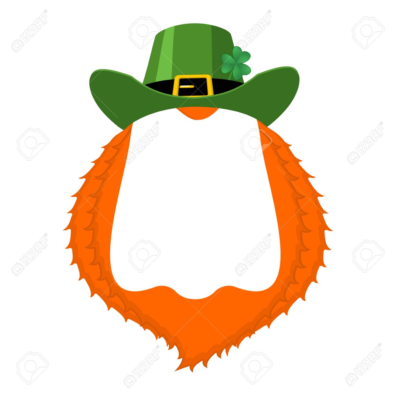 st patricks day template leprechaun blank banner hat and beard leprechaun template