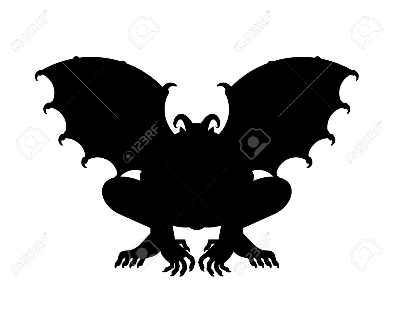 Gargoyle Silhouette Isolated. Stone Demonic Character, Monster. Fantastic  Architectural Object. Royalty Free SVG, Cliparts, Vectors, and Stock  Illustration. Image 193563759., image size:1300x1098