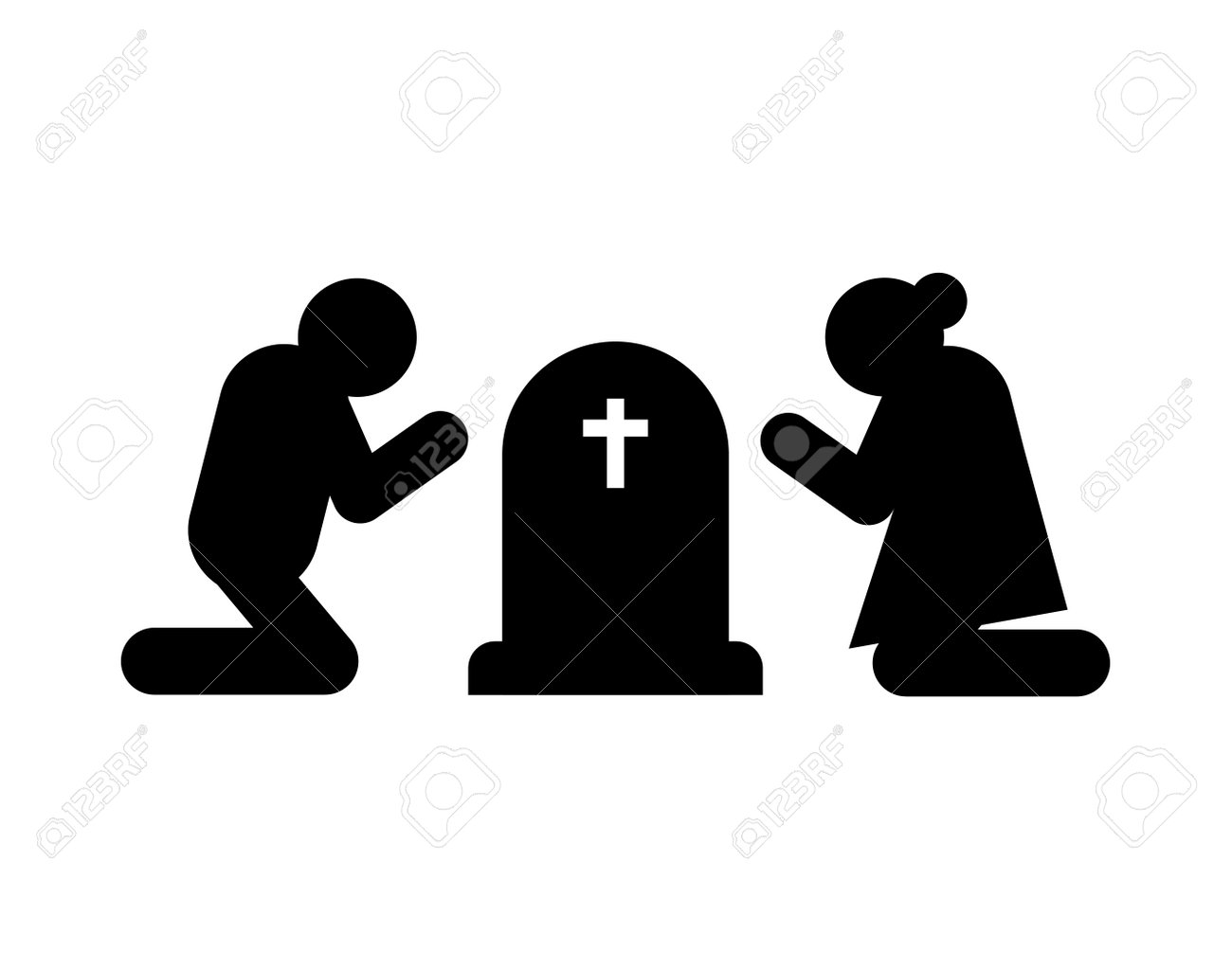 Parents At Child's Grave. Funeral And Deceased. Concept Of Sadness And  Suffering Royalty Free SVG, Cliparts, Vectors, and Stock Illustration.  Image 202002489., image size:1300x1024