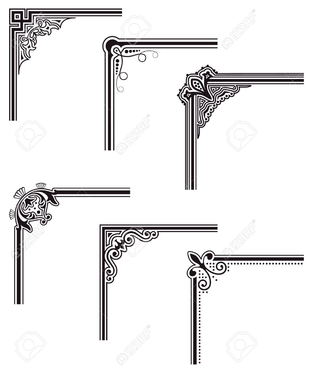 Black Decorative Vector Frame Corners Royalty Free SVG, Cliparts, Vectors,  And Stock Illustration. Image 23650203.