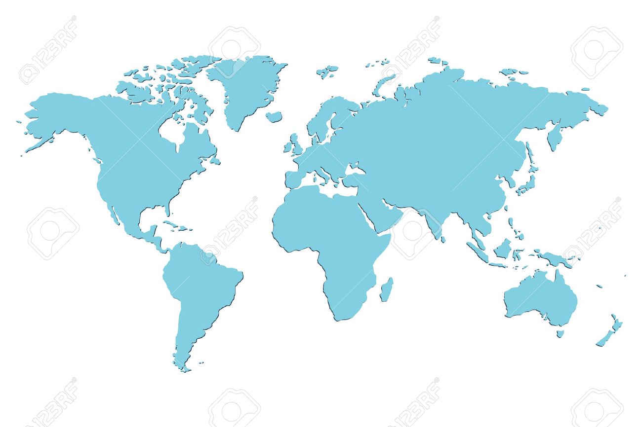 worldmap vector template world map for infographic blue blank template world map