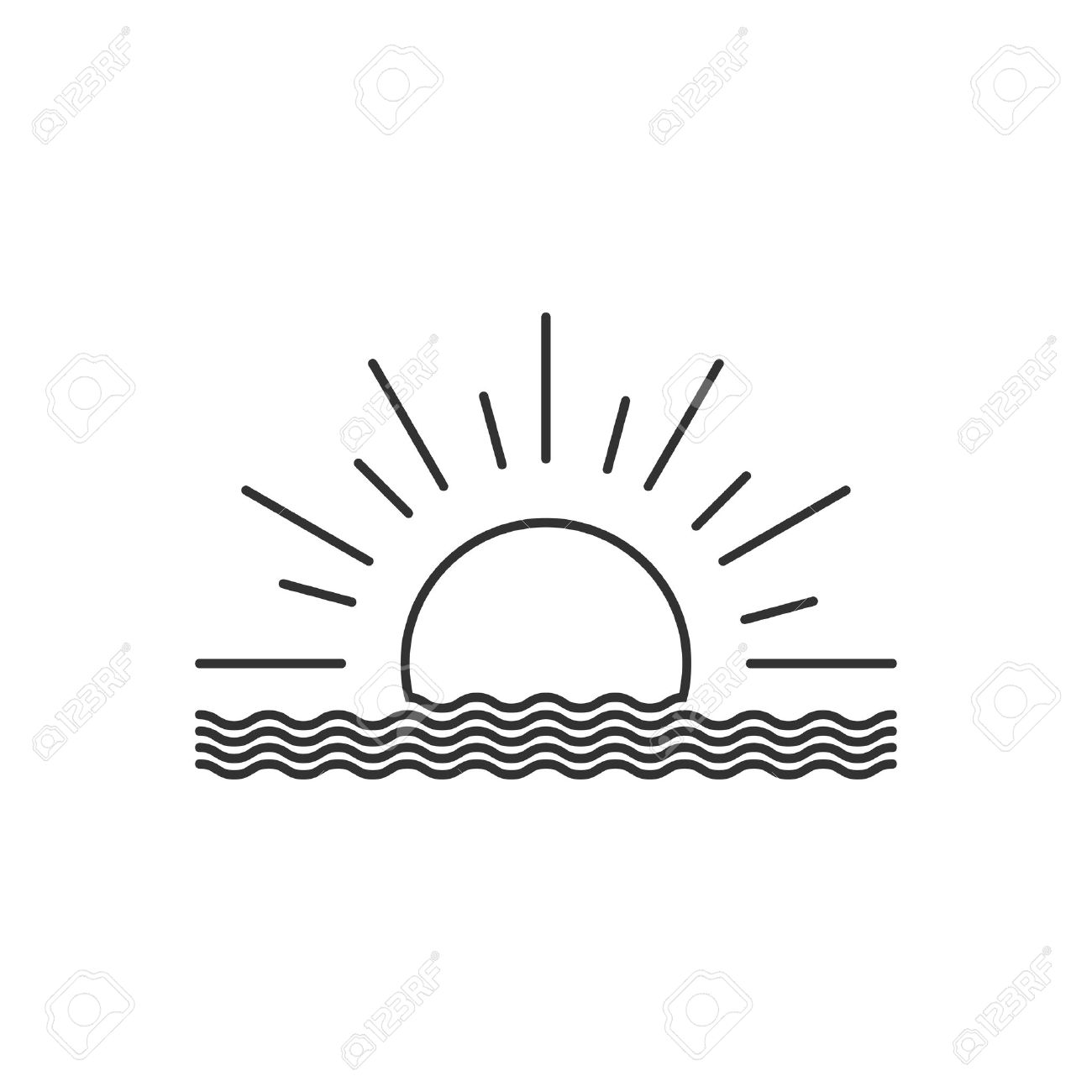 vector outline sunset or sunrise icon sunset or sunrise design sunrise design