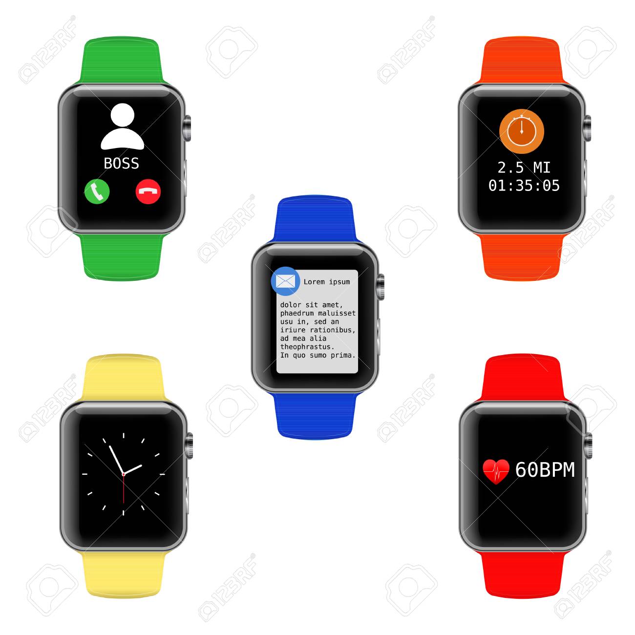 colorful digital watches