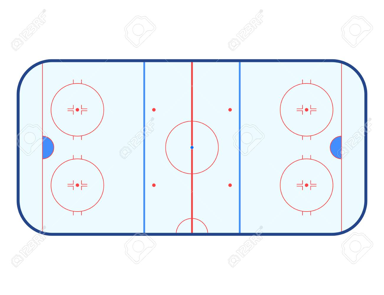 Illustration Vectorielle De La Patinoire De Hockey Sur Glace Vue De Dessus Isole Sur Fond Blanc Clip Art Libres De Droits Vecteurs Et Illustration Image