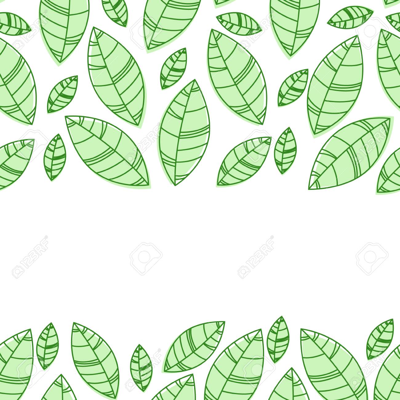 Green leaves frame. Ornament for print, card wallpaper - 97187894 Green leaves frame. Ornament for print, card wallpaper - 97187894