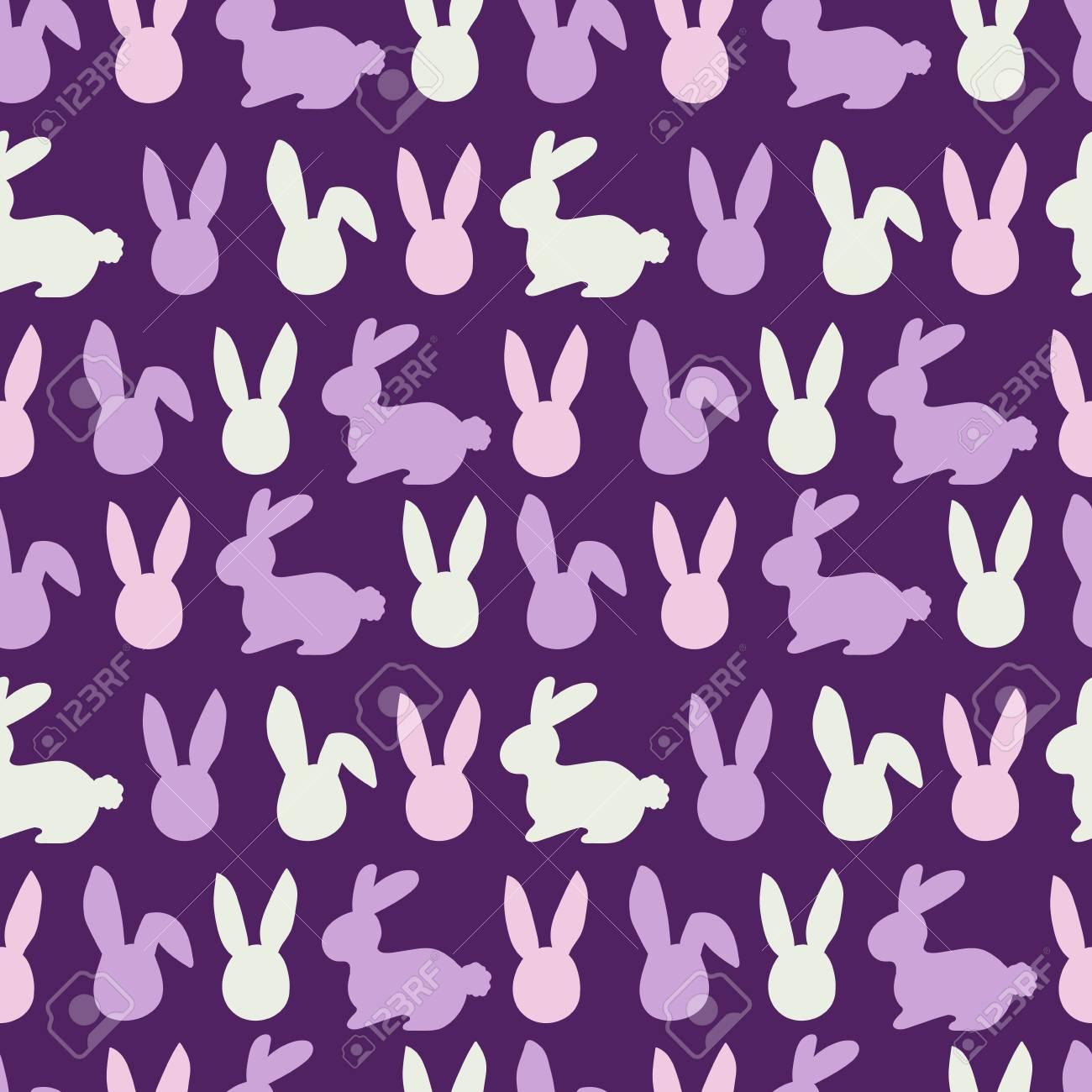 Violet pattern of easter bunny. Egg hunt illustration for flyer, design, scrapbooking, poster, banner, web element - 97890057 Violet pattern of easter bunny. Egg hunt illustration for flyer, design, scrapbooking, poster, banner, web element - 97890057
