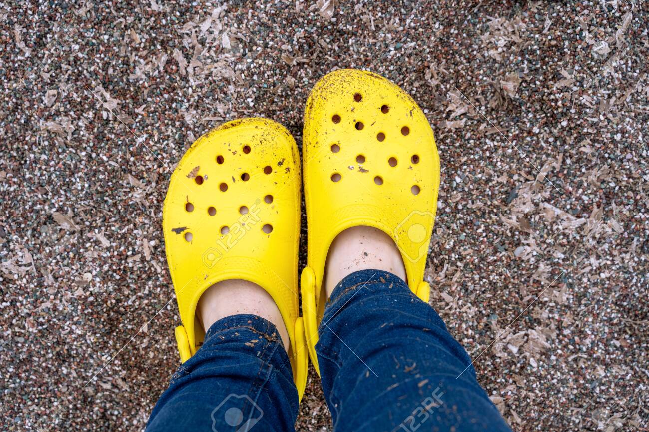 bright yellow slippers