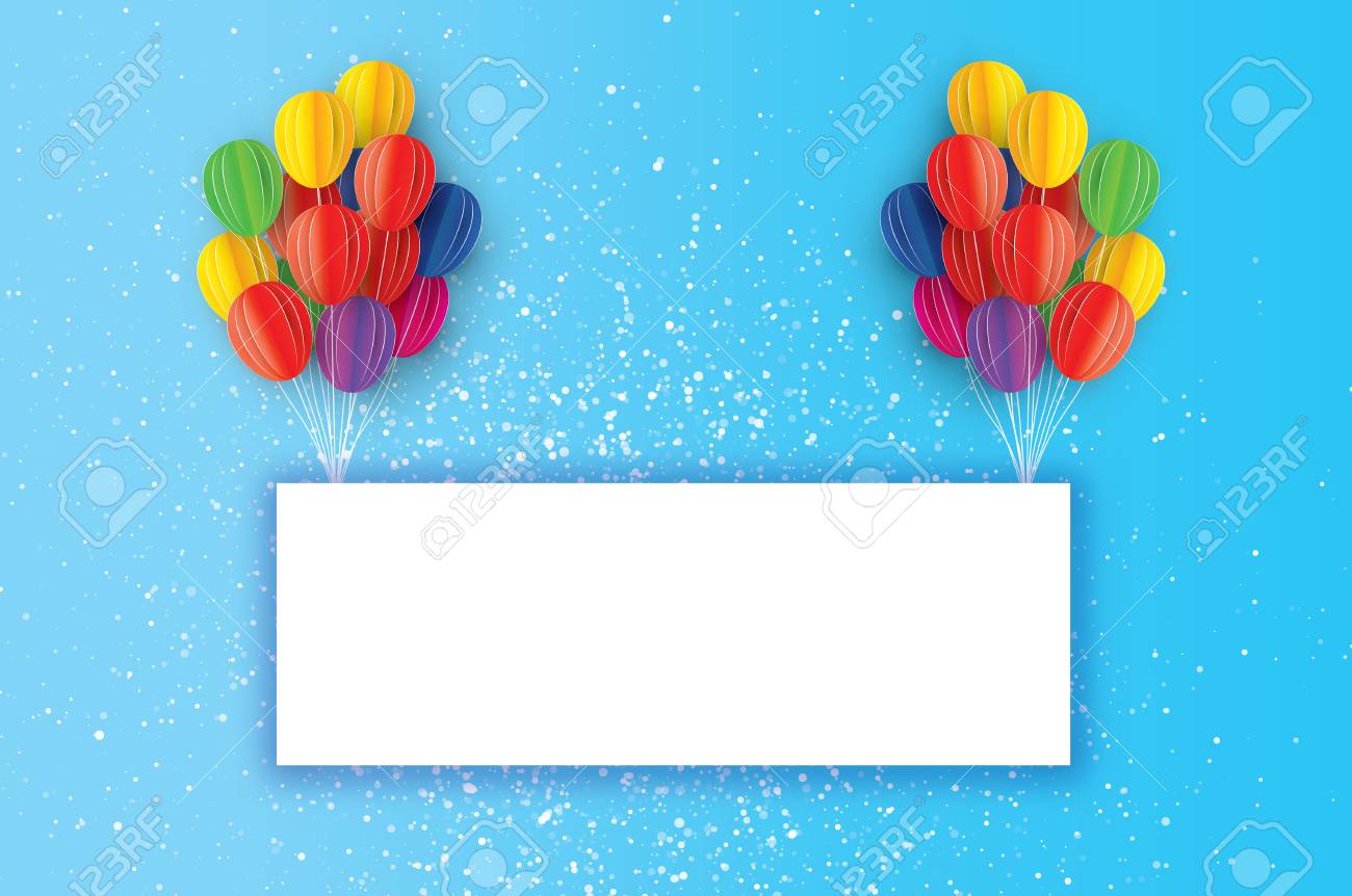 Ballons Coupes Papier Volants Colores Joyeux Anniversaire Carte De Voeux Cadre Origami Rectangle Espace Pour Le Texte Clip Art Libres De Droits Vecteurs Et Illustration Image Ballons Coupes Papier Volants Colores Joyeux Anniversaire Carte De Voeux Cadre Origami Rectangle Espace Pour Le Texte Clip Art Libres De Droits Vecteurs Et Illustration Image