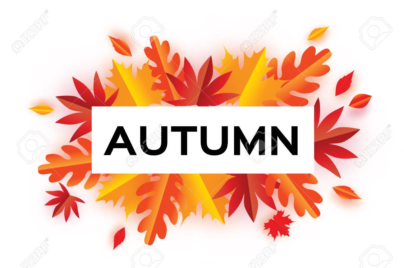 autumn paper cut leaves hello autumn september flyer template