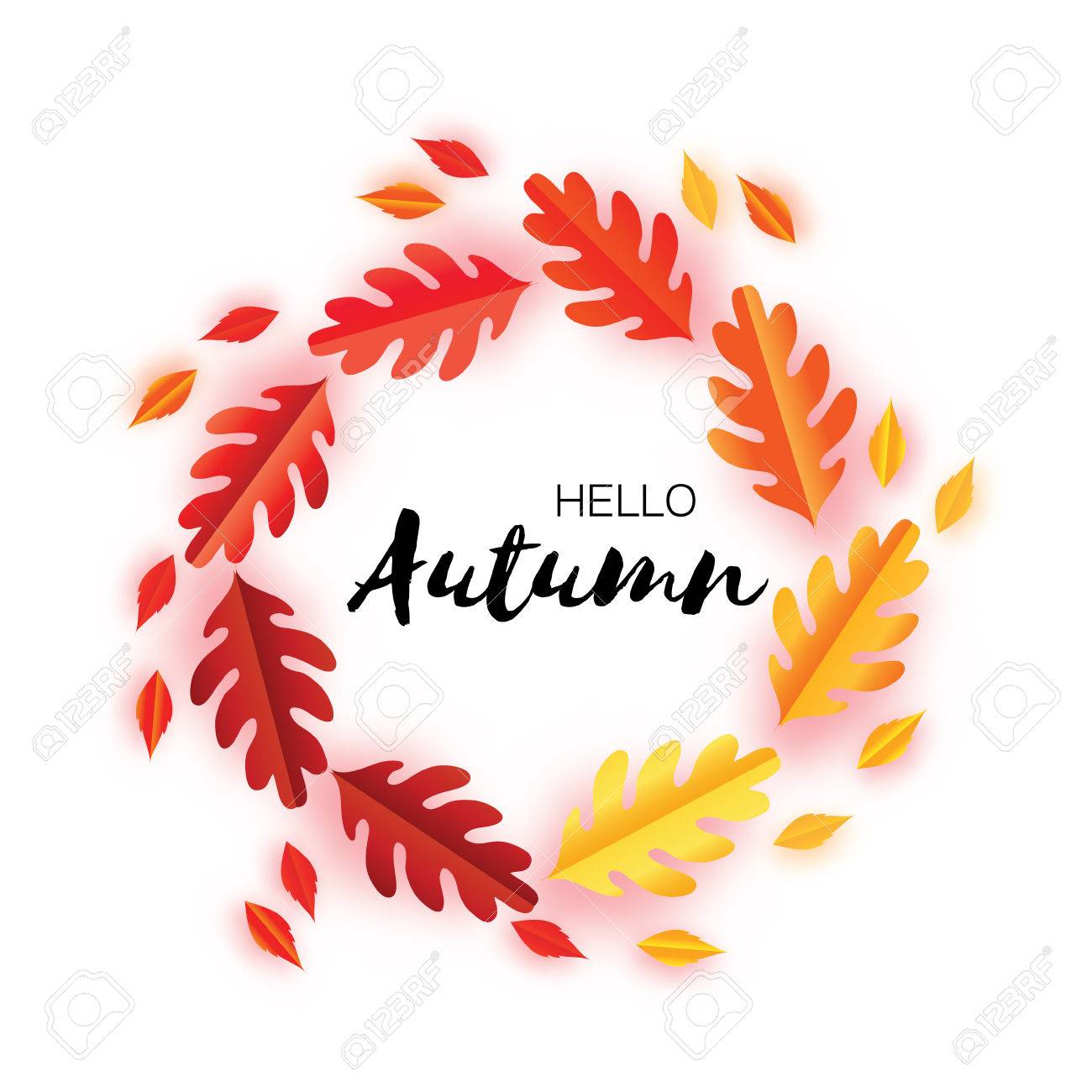 hello autumn paper cut leaves september flyer template space fall leaves template free for flyer