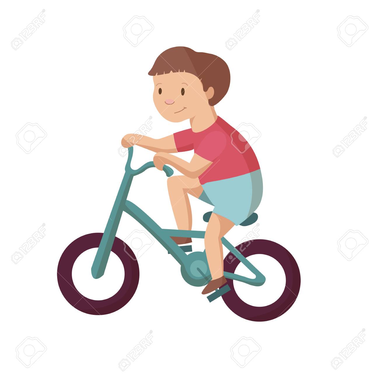 a kid riding a bike