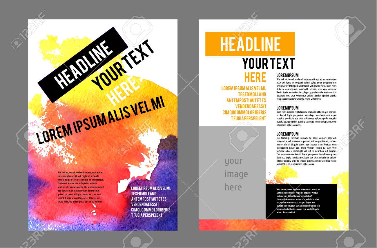 vector poster templates with watercolor paint splash abstract business posters templates