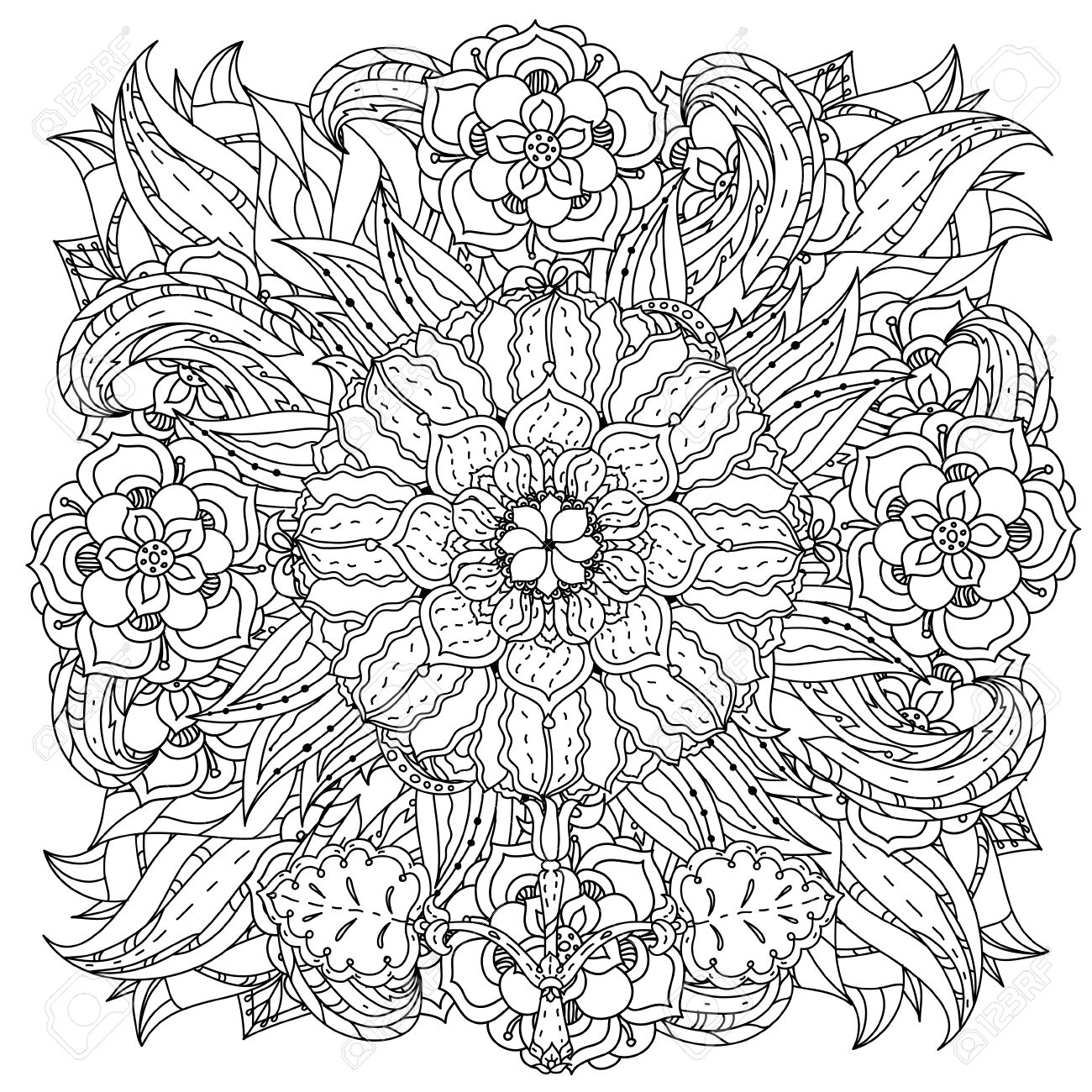 great sagomati fiori forma mandala per adulti libro da colorare in stile art terapia zen per l