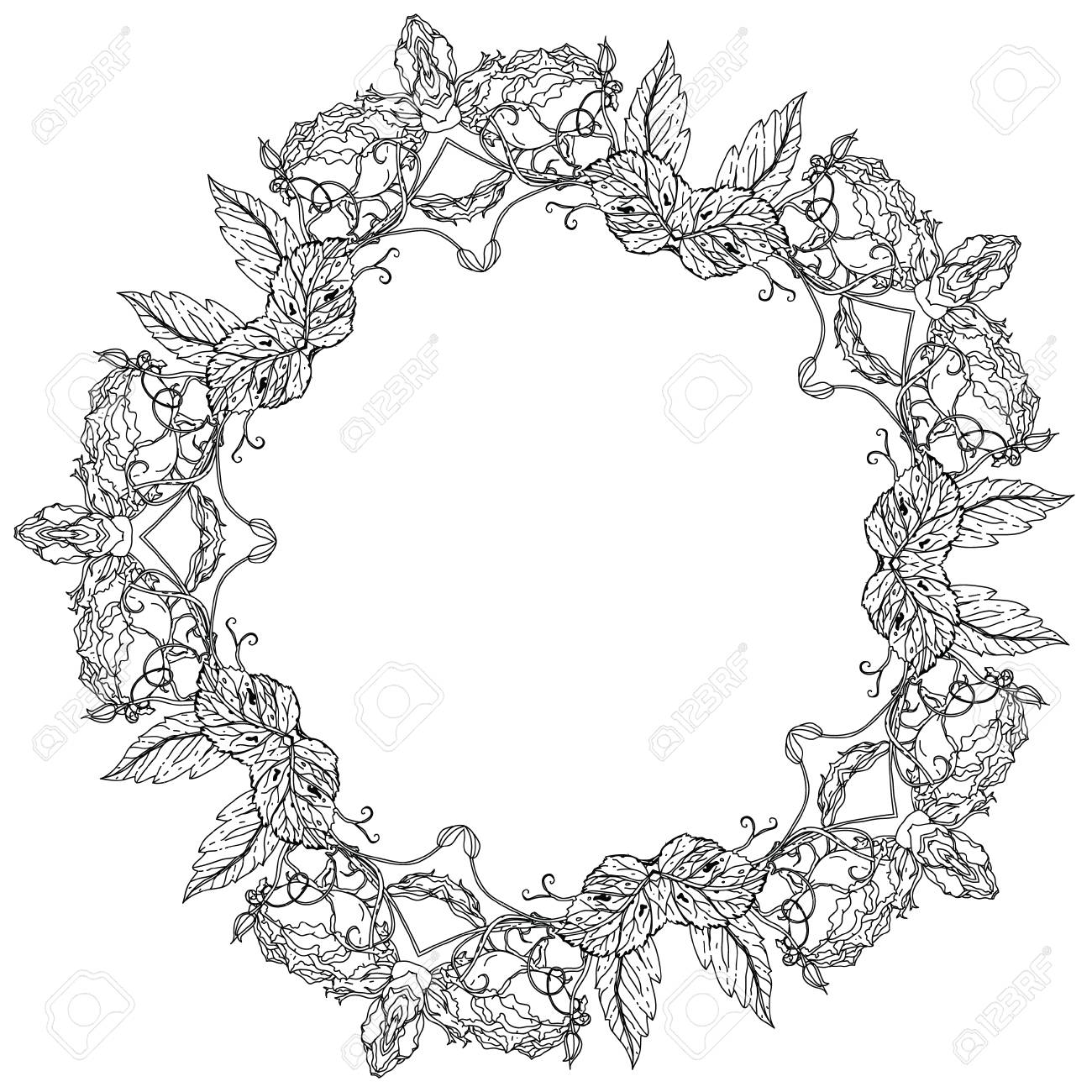 Contoured Luxury Flowers In Mandala Shape Zen Style Picture