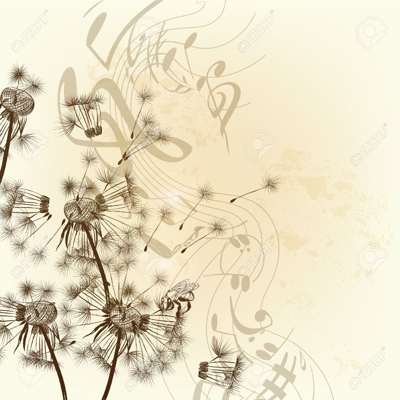 ベクトル イラスト手描き下ろしタンポポおよび音楽ノート のイラスト素材 ベクタ Image ベクトル イラスト手描き下ろしタンポポおよび音楽ノート のイラスト素材 ベクタ Image