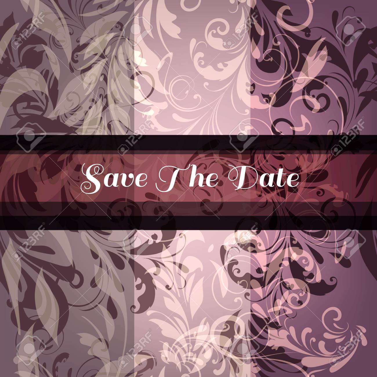 elegant vector save the date card or invitation from ornaments