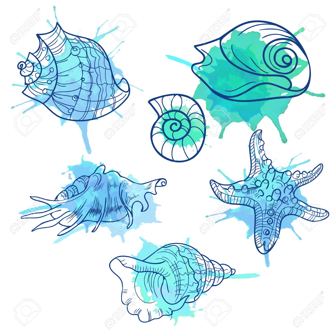 パターン貝殻ベクトル イラスト背景 のイラスト素材 ベクタ Image