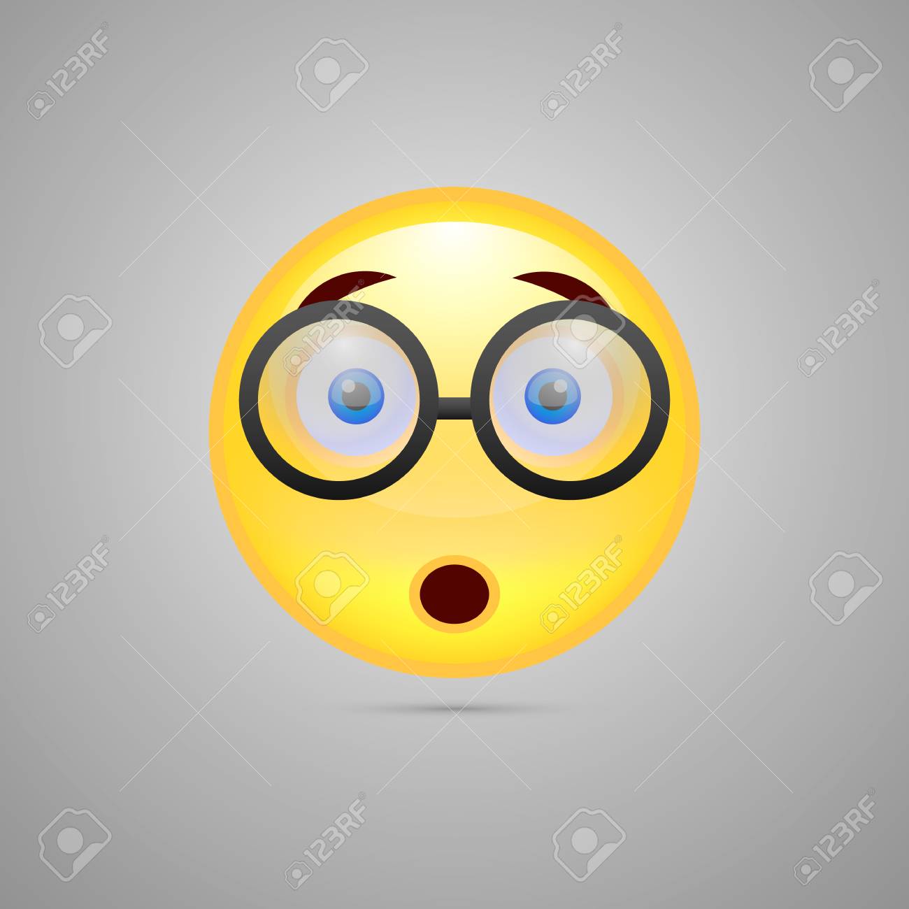 Vector Illustration Of Smiley Emoticon Wearing Glasses Royalty Free  Cliparts, Vectors, And Stock Illustration. Image 86963418.