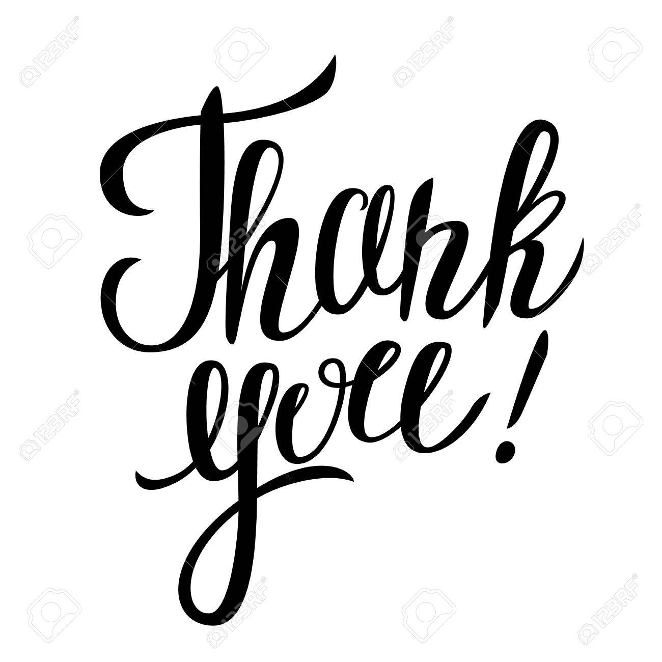 thank you hand lettering greeting card typographical hand drawn